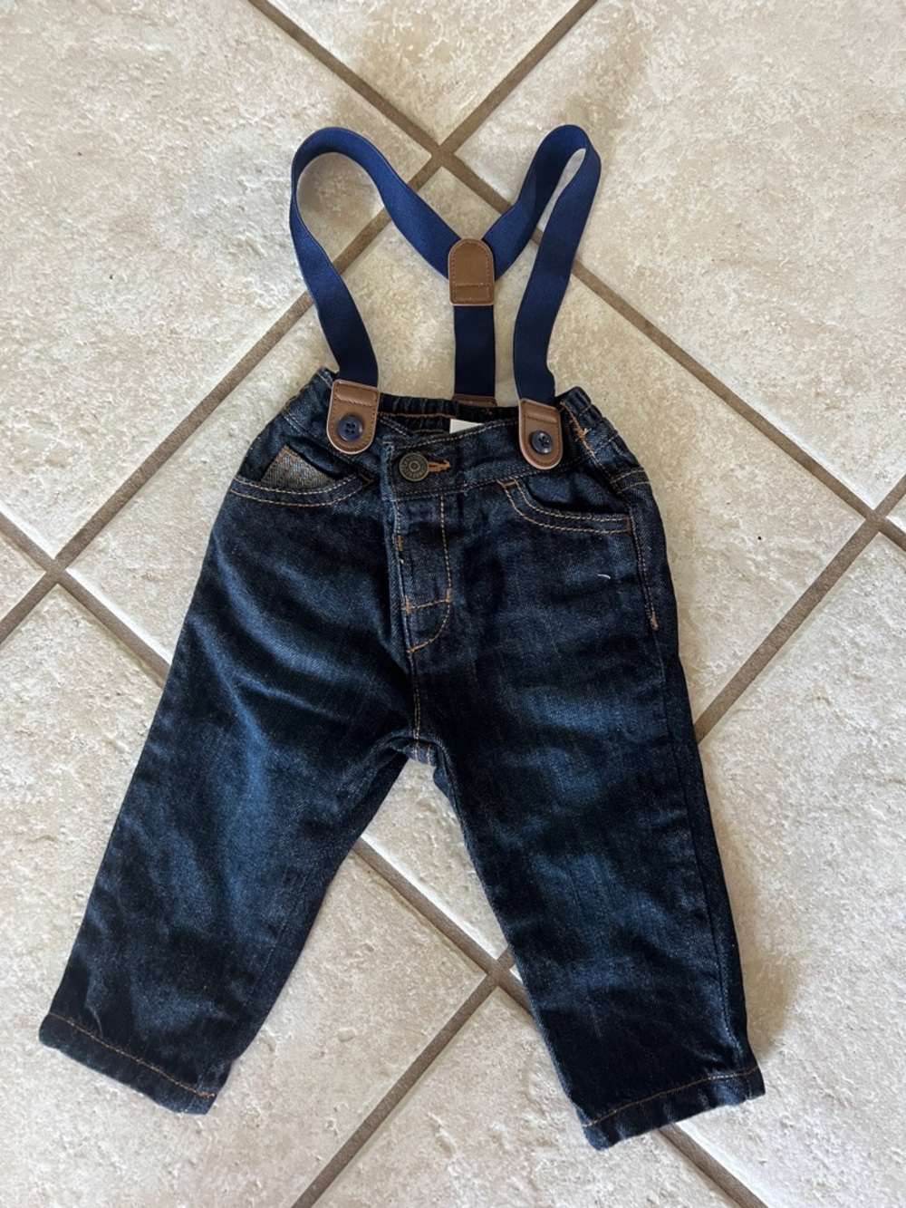Gymboree Navy Strap Dark Wash Baby Jeans